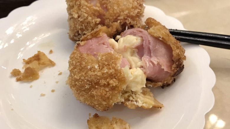 炸火腿芝士流心球
