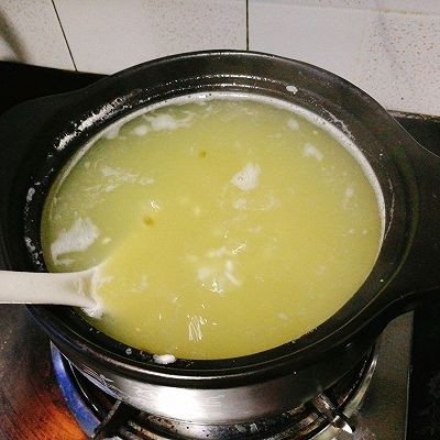 #甜味#绿豆粥,用勺子顺时针搅下，