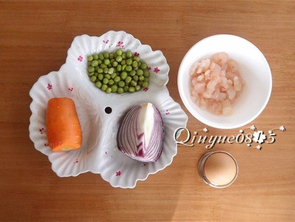 蔬菜虾仁炒蛋,准备食材