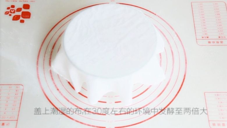 全麦蔓越莓欧包,盖上潮湿的布,发酵至两倍大