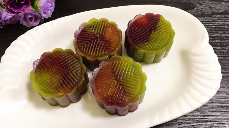 桃山皮月饼,漂亮!