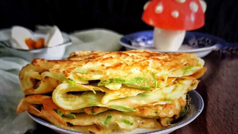 趣萌番茄蘑菇蔬菜饼,早上,搭配咸鸭蛋,再来碗杂粮粥,一顿健康营养的中式早餐就成了,不爱吃饭的宝宝也会开心地吃吧