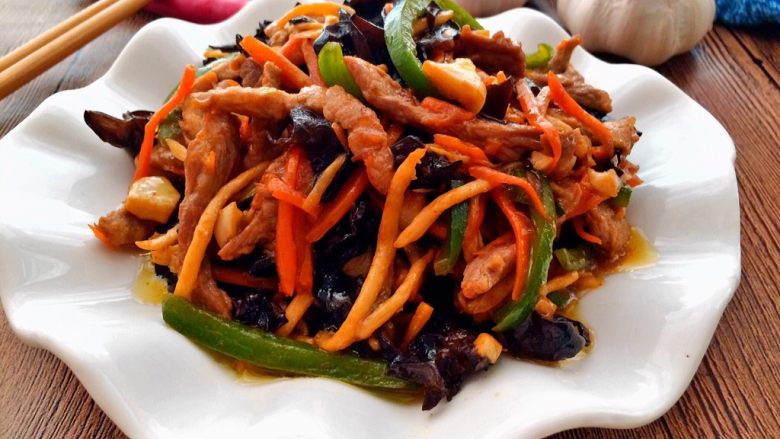 鱼香肉丝,成品,这道菜非常下饭哦。