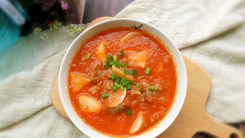 #一碗汤#山药牛肉番茄浓汤,酸酸甜甜的浓汤!