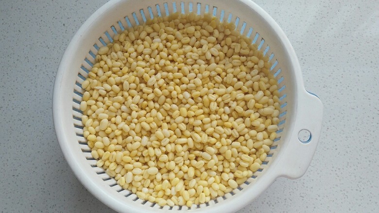 蔓越莓绿豆馅月饼(内附馅料做法),无皮绿豆先提前浸泡一晚上;