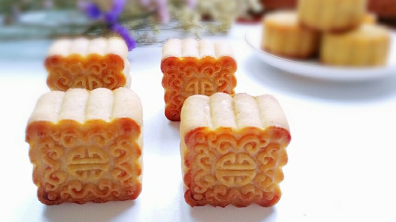 蔓越莓绿豆馅月饼(内附馅料做法),成品图!