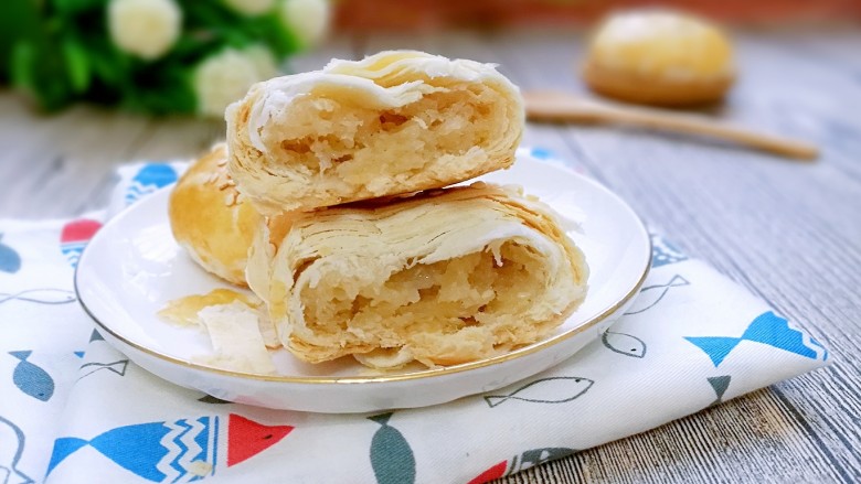 冬瓜椰蓉馅老婆饼,成品!真的是酥得掉渣!
