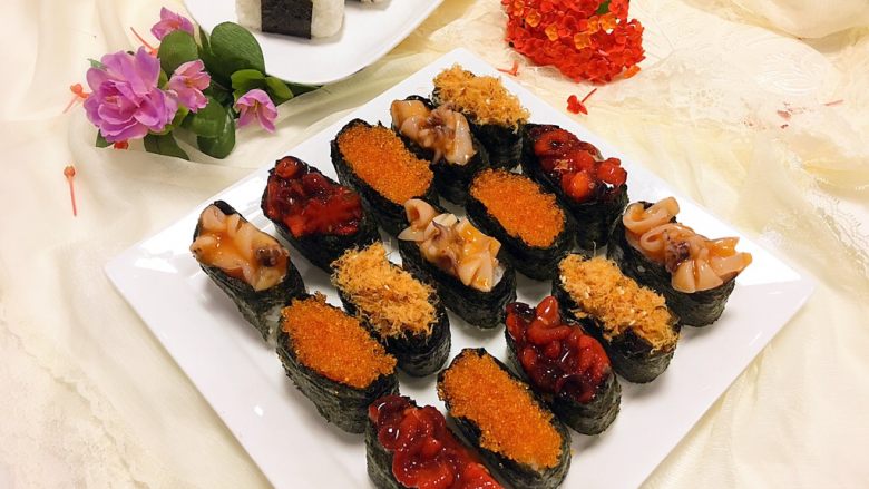 美味的军舰寿司🍣、三角饭团🍙
（附：寿司醋做法）,美美的成品图！