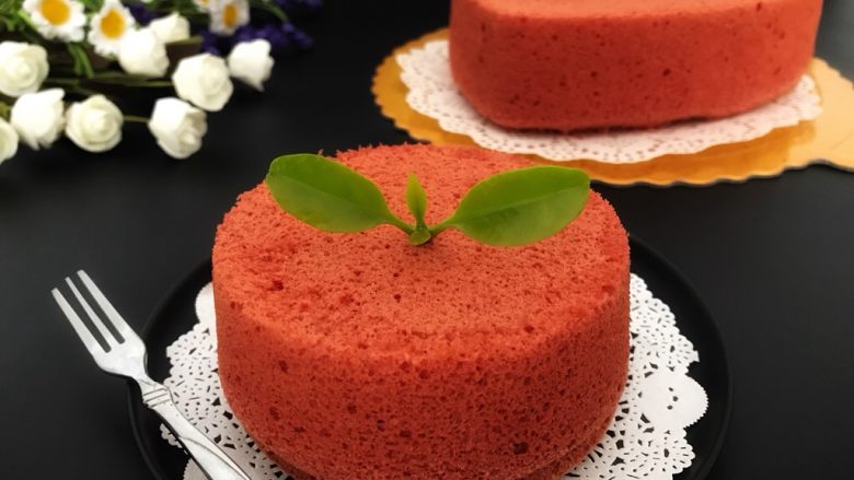 红丝绒戚风(8寸方子),随便装饰一下就很美