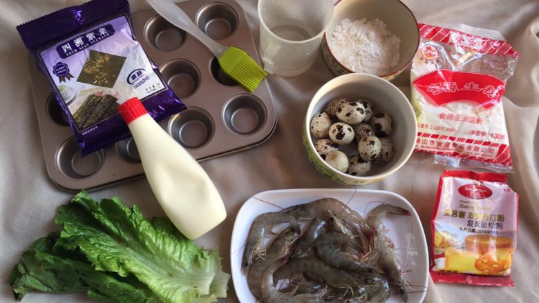 绿色美食.虾扯蛋,你将要用到的材料,如图
