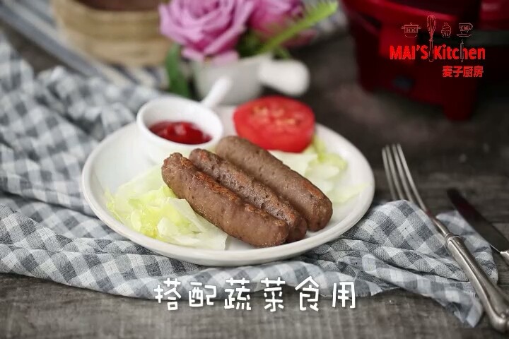 无添加低脂 | 黑胡椒脆皮牛肉肠,成品