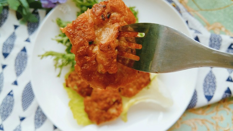 #绿色美食#香煎双肉饼