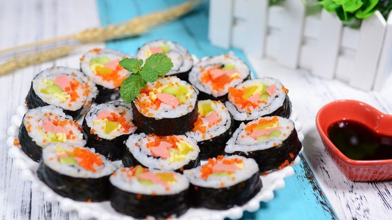 鱼籽紫菜包饭,最终成品