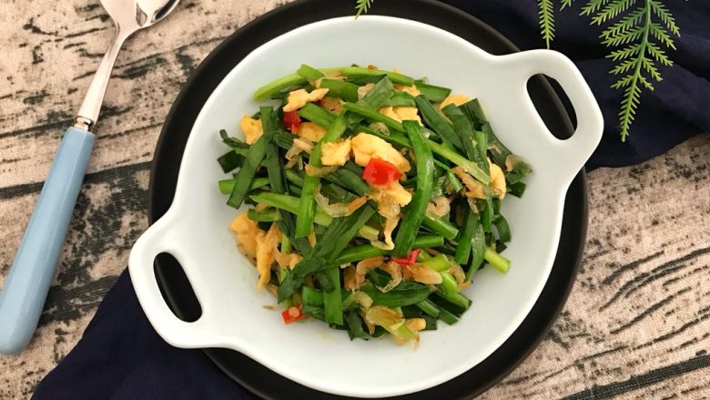 绿色美食~虾皮鸡蛋炒韭菜,很香,很鲜,很开胃