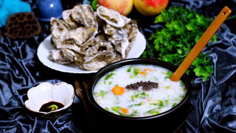 剩米饭也有春天(海鲜杂蔬粥),配上辣根海蛎子、给个神仙都不换