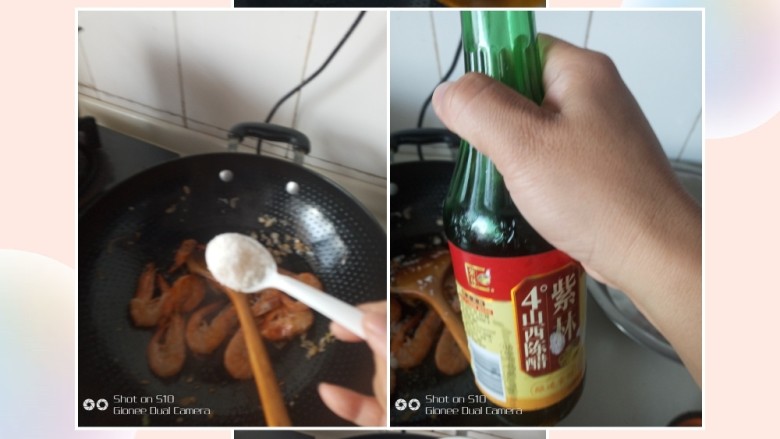 油焖大虾,热油锅，把放进去煸炒，按压虾头挤出红油，炒到虾变色后倒入姜蒜葱末炒香，加一勺<a style='color:red;display:inline-block;' href='/shicai/ 10588'>糖</a>，，醋