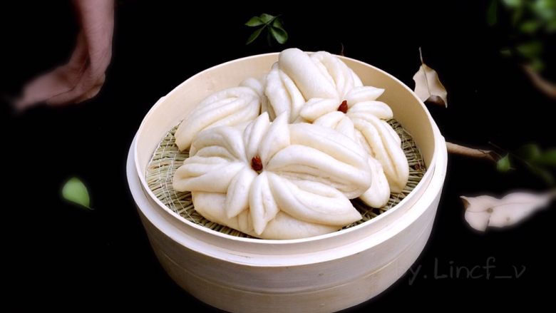花样馒头之雪莲花,完成,成品。