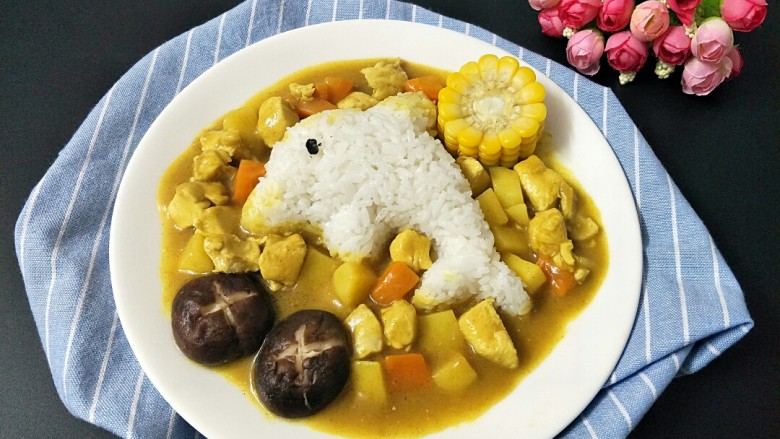 咖喱鸡肉便当+小熊便当