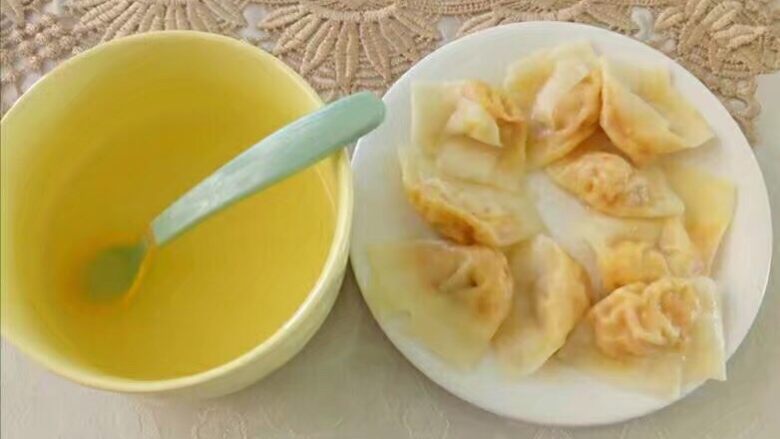 蛋香虾仁馄炖,完美～