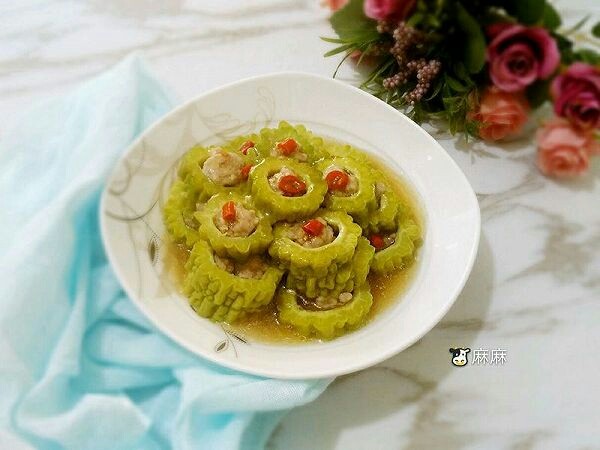 #懒人料理#苦瓜酿肉,成品图