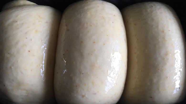 麦麸炼乳吐司,进行二次发酵,发至9分满