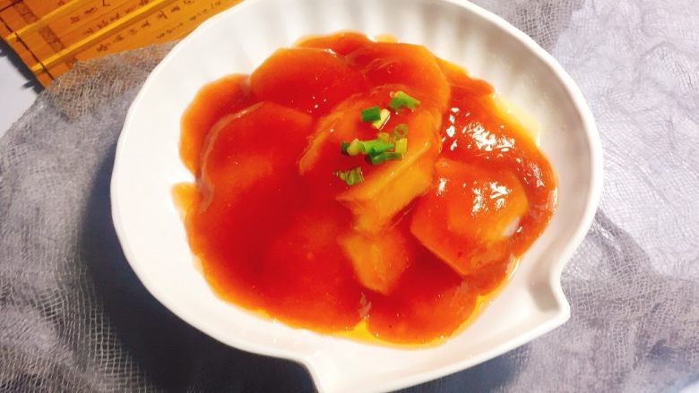 #糖醋菜#迷人糖醋土豆片,出锅后撒葱花点缀!糖醋菜的颜色永远都是这么好看有食欲