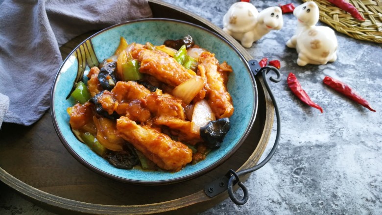 #懒人料理#红烧里脊肉条,成品图,一次炸好,两种口味。