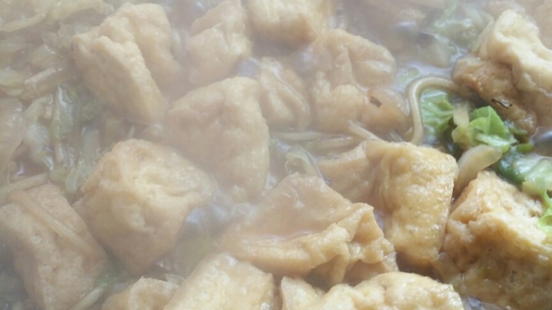 白菜粉条豆泡炖一锅,粉条烂了加入<a style='color:red;display:inline-block;' href='/shicai/ 7187'>豆泡</a>,加入素鸡精,盐