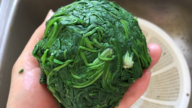 荠菜大馄饨,挤干水份