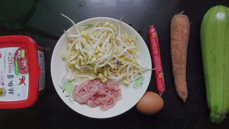 石锅拌饭,准备食材