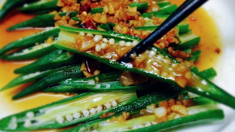 #感恩节食谱#+蒜蓉秋葵,好吃哦,👏👏👏👏👏