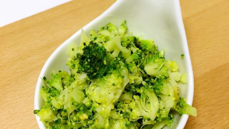 西兰花牛肉饼,西兰花焯水切碎备用。