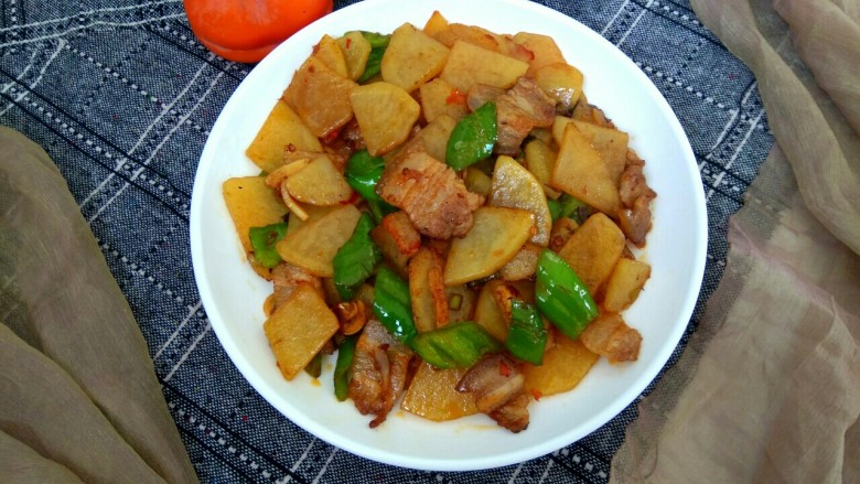 圆土豆+干锅土豆片,成品,干香下饭
