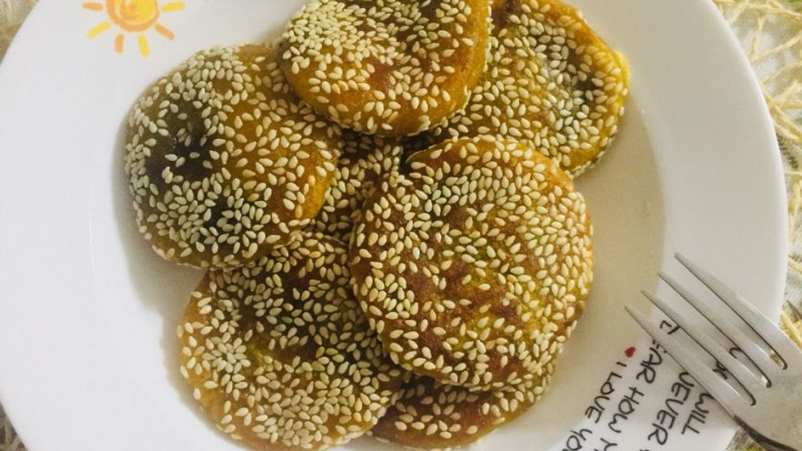 豆沙南瓜饼