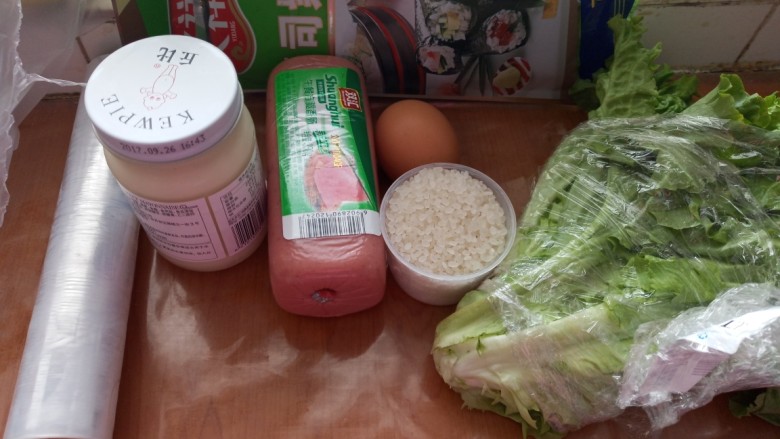 米饭三明治,所有材料