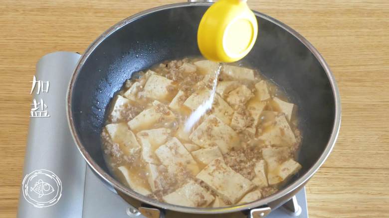 12m+肉末烧豆腐（宝宝辅食）,加一点盐~