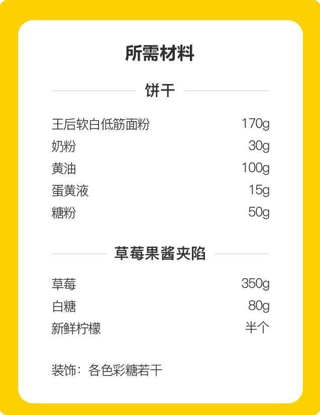 自制果酱抹饼干!酥软双层叠加,美味更double | kaoker第168期课程回顾,材料