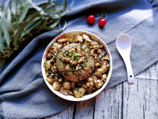 橄榄菜肉末豆腐盖浇饭