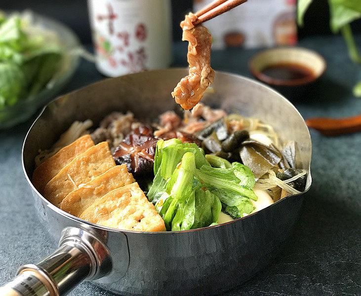 寿喜锅(改良版) ,吃时再蘸点又伊鲜酱油,味道更加醇晒香鲜美
