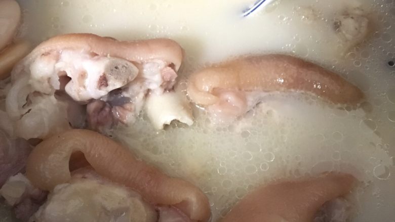 四川+老妈蹄花,把猪蹄连同白芸豆还有汤汁转入紫砂锅中,炖2小时(或者用高压锅,节省时间)
