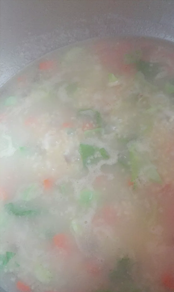 营养美味,还高颜值的海参粥,为了营养均衡,更为了提高颜值,我加上青菜和胡萝卜,如果不喜欢可以不加。
