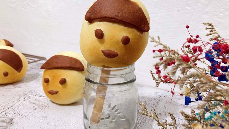 雪糕造型黑豆沙面包