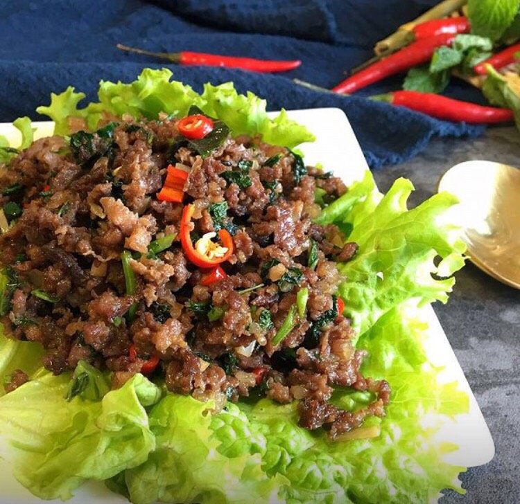 云南+薄荷小米辣牛肉末,出锅~很香哦