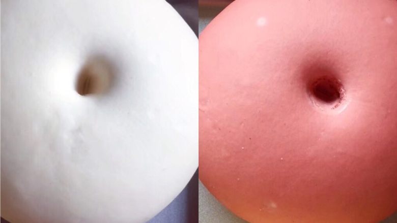 花样馒头,这是发酵好的样子,体积2倍大,手指戳一个洞,洞口不回缩不变形。