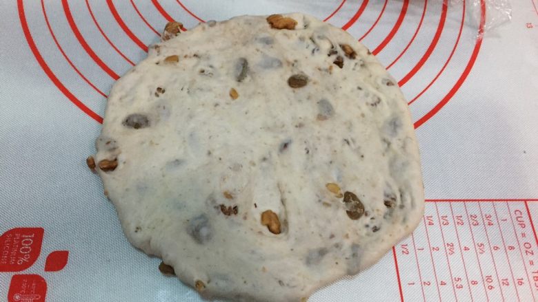 全麦坚果软欧,轻轻排气,擀圆