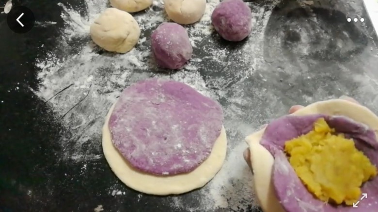 紫薯红薯包子(杂粮馒头),加入黄心红薯馅料