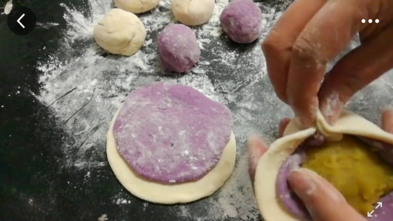 紫薯红薯包子(杂粮馒头),像包包子一样包起来