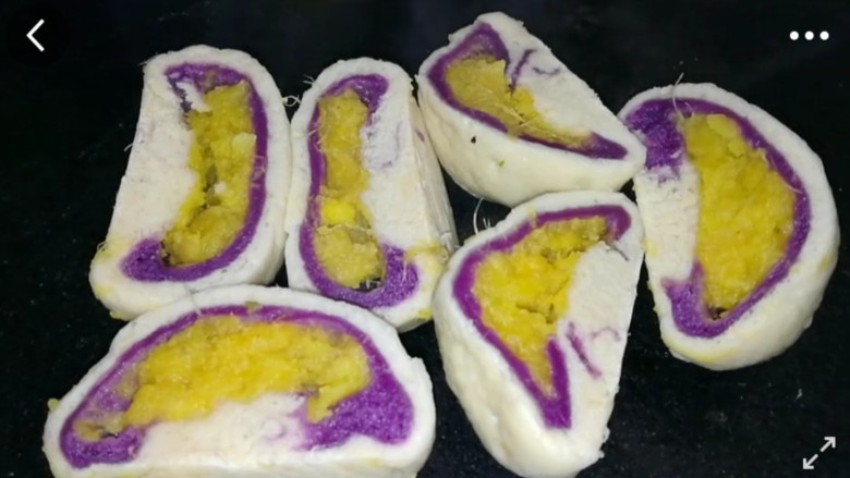 紫薯红薯包子(杂粮馒头),切开后就是这样
