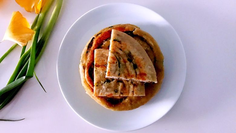 燕麦葱油饼,吃出营养新高度,成品。