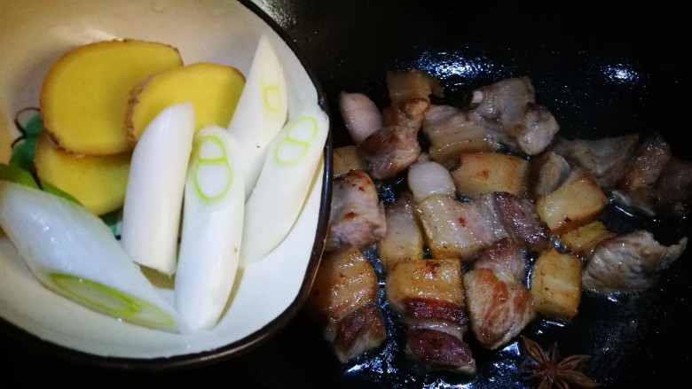一锅炖~家常随意炖,倒入葱姜